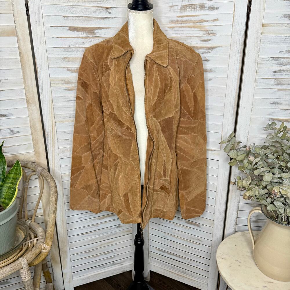 Y2k 90s Retro Vintage Leather Works Suede Patchwo… - image 2